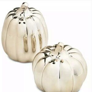 Martha Stewart Gold Pumpkin Salt & Pepper Shaker new -box Thanksgiving Halloween
